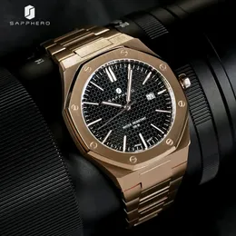 Weitere Uhren SAPPHERO Herrenuhr Wasserdicht Japanischer Quarz Edelstahl Lässige Armbanduhr Datum Oktagonuhr Business für Herren 231216