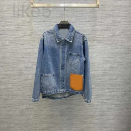 Kvinnorjackor Designer denim långärmad lapelrock BASIC och klassisk färg ser mycket avancerad enkel 02G6