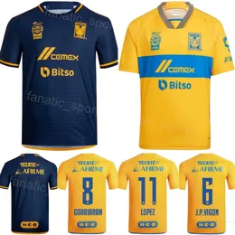 Tigres UANL 23 24 Futebol 10 Andre-Pierre Gignac Jersey 16 Diego Lainez 6 Juan Vigon 1 Nahuel Guzman 29 Jonathan Herrera 9 IBANEZ ANGULO Camisa de futebol Kits Equipe do clube