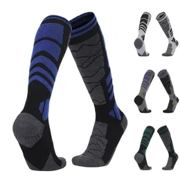 Sports Socks Mens Ski Socks Outdoor Sports Thick Cushion Thermal Comforttable Merino Warm Knee High Sock For Mountaineering Handing Sking 231216