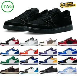 designerskie buty do koszykówki z pudełkiem Jumpman 1 niski top OG 1s Wolf Gray Smoky Biel Black Red Toe Court Puris Paris Men Men na świeżym powietrzu trampki 36-47 EUR