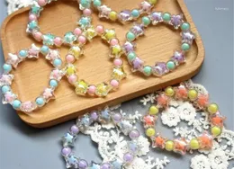 Party Supplies Sweet Lolita Girl Candy Color Stars Armband Pärlor smycken D1330