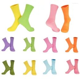 Men's Socks High Quality Professional Solid Color Crew Women Non Slip Candy Yoga Sock Middle Tube Breathable Sport