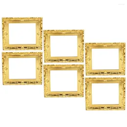 Frames Dollhouse Frame DIY Miniature Kit Delicate Plastic For Crafts Po Gold