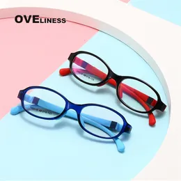 Sonnenbrille Kinder Runde Brille Myopie Optische Brillen Brillengestell Junge Mädchen Rezept Silikon Flexible Kinderbrille Brillen 231215