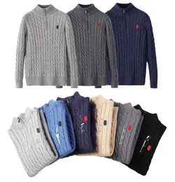 Designer Mans Magile in pile in pile mezza zip maglieria Pullover felpa con cappuccio Sweakers Slim e Cotton Pant