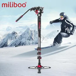 MONOPODS MILIBOO MTT705 Alüminyum Taşınabilir Sıvı Kafa Kamera Kamera /DSLR Stand Profesyonel Video Tripod 72 "Maks Yükseklik