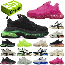 triple s men women designer shoes casual shoes platform sneakers clear sole black white grey red pink blue Royal Neon Green Olive mens trainers Tennis