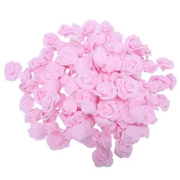 Ghirlande di fiori decorativi Alta qualità 100 pezzi Borsa 6 cm Schiuma Teste di rose Fiore artificiale Decorazione di nozze3115