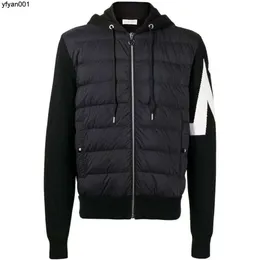 Piumino bianco da uomo autunno/inverno giacca di design cardigan lavorato a maglia con cappuccio piumino nero caldo giacca antivento cappotto di lusso Gq1b