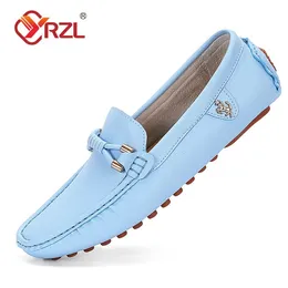 Zapatos de vestir Altura creciente Yrzl para hombre Hecho a mano PU Cuero Casual Conducción Piso Cómodo Mocasines deslizantes 231215