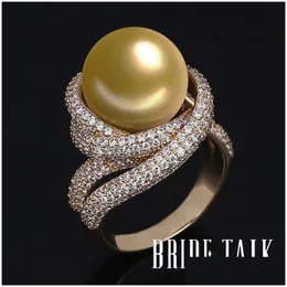 Solitaire Ring Solitaire Ring Bride Talk Fashion Brand Women Pearl Cubic Zirconia Twisted Lines Fuckury Finger Finger Rings Jewelry Jewelry Fo Dhvy1