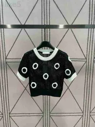 Kobiet Sweters Designer Nowy lato moda 2 kolorowy litera Sweter Kobiety Kobiety swobodne pulowerowe topy o krótkim rękawie x4yo