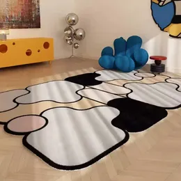 Carpet soggiorno tappeto grazioso forma irregolare multicolore per bambini soffice tappeto camera da letto decorazione per la casa creatività astratta tappetino 231215