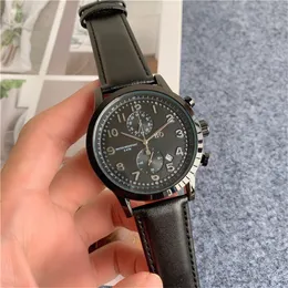 2023 neue hochwertige Top-Marke Hugx Bosx Casual Fashion Herrenuhr Lederarmband Leuchtkalender Spiegel Multifunktions-Chronograph Automatik Quarz Herrenuhr