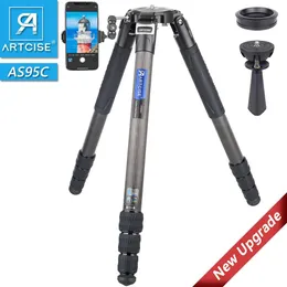 Tutucular Lüks Profesyonel Ağır Hizmet 10 Katmanlar Karbon Fiber Tripod 40mm Bacak Tüp Ultra Kararlı AS95C Kamera Stand 75mm Kase Adaptörü