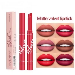 Handaiyan Lipliner Matt Lippenstift Rot Langanhaltend vegan Natürlich Leicht zu tragen Nährstoffreicher Make-up-Lippenstift