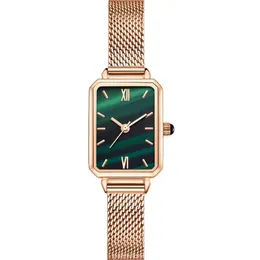 Orologio al quarzo quadrato in oro rosa Amanti della moda orologi da donna orologi da polso con serbatoio in argento per uomo donna Regalo di San Valentino dropshipping orologio da lavoro in pelle di lusso