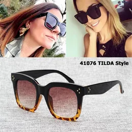 Jackjad nova moda 41076 estilo tilda três pontos óculos de sol feminino gradiente marca design vintage quadrado óculos de sol2142