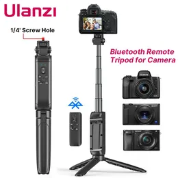 Innehavare Ulanzi Wireless Bluetooth Selfie Stick Stativ för Sony ZVE10 A7 III A6600 Canon Camera Extendable Grip Tative Camera Zoom Video