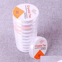 Kordon tel 20roll 0.4-1.0mm şeffaf esnek elastik halat ipi kablo boncuk boncukları mücevher yapım bilezik kolye damlası dho2j