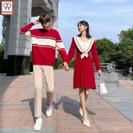 Dresses Matching Couple Sweater Dress Hot Sales Male Female Lovers Clothes Holiday Valentine's Date Casual Loose Christmas New Year 2021