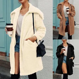 Casacos ao ar livre 2023 mulheres casual manga longa cardigan jaqueta quente para casacos de inverno feminino sólido outwears solto casaco de lã