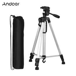 ホルダーandoer lightweight photography tripod for phone aluminumalloy with carry bag phone holder for Canon Sony Nikon DSLRカメラ