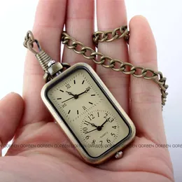 Pocket Watches Gorben watch fashion design double time small pocket women men exquisite mini size pendant watches fob chain 231216