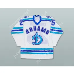 カスタムVladimir Kramskoy 25 Moscow Dynamo White Hockey Jersey New Top Stitched S-M-L-XL-XXL-3XL-4XL-5XL-6XL