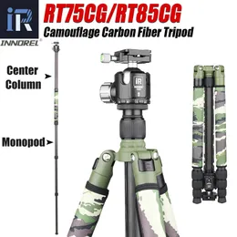 Innehavare RT75CG/85CG Camouflage Carbon Fiber Stativ Monopod för DSLR -kamera och professionell videokamera med låg profilkulhuvud