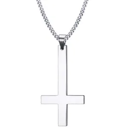 Anhänger Halsketten 2021 Luzifer Satan Satanismus Gothic Schmuck Upside Down Cross Inverted Of St Peter Necklace236G