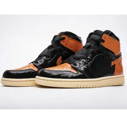 Designer Shoes New Release Mens Jumpman 1 High OG Shattered Black Orange Backboard high men women Outdoor Sneakers trainers Ship With Shoebox FreeShipping