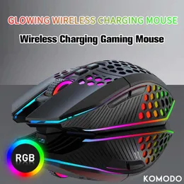 Karty bezprzewodowe mysz gier 8 Button LED 2.4G ergonomiczny projekt RGB Gaming Mouse z zewnętrznym odbiornikiem