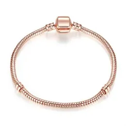 Vecalon Rose Gold Color & Silver Snake Chain Bracelets DIY Bracelet Jewelry 16CM-23CM 8 Size Choice284Z