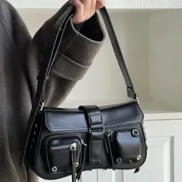 Kvällspåsar punk y2k tote estetiska handväskor kvinnor plånbok väska handväska hand baguette svart axel gotisk vintage koreansk hajuku elegant