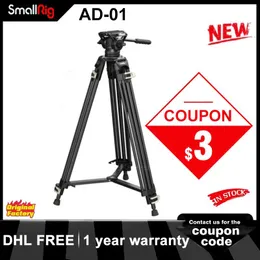 Suportes SmallRig AD01 3751 Tripé de vídeo 186cm Universal Liga de alumínio HeavyDuty Fluid Head Tripé profissional para filmadora / DSLR