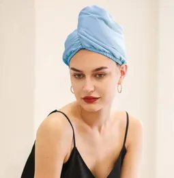 Serviette Bonnet séchage cheveux longs pour filles absorbant rapide casquette en soie Ultra femmes Satin Wrap