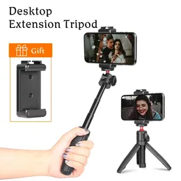 Titulares estender tripé selfie vara regulável led câmera de vídeo rgb luz bluetooth vlog tripé kit youtube conferência ao vivo kit luz