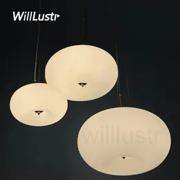 Milk Milk White Glass Lampa jadalnia restauracja El Bar Cafe Loft Bpple Donut zawiesina wiszące światło188p