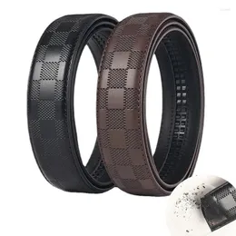 Belts Luxury Male Automatic Embossing No Buckle Belt Men High Quality Genuine Strap Men's Real Leather Mens