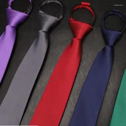 Taschentücher Vorgebundene Krawatte für Herren, schmal, mit Reißverschluss, Rot, Schwarz, Blau, einfarbig, Jacquard, schmal, schmal, Bräutigam, Partykleid, 6 cm Krawatte