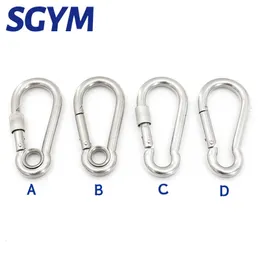 Carabiners M7/M8/M10 다기능 304 스테인레스 스틸 스틸 스냅 카라비너 ​​퀵 링크 잠금 링 링크 고무 체인 패스너 후크 231215