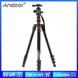 액세서리 Andoer 2in1 사진 삼각대 모노 포드 스탠드 200cm 알루미늄 합금 회전식 볼 헤드 캐리 백 스마트 폰을위한