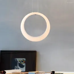 Pendelleuchten Moderne minimalistische Acrylleuchten LED Linear Ring Hängelampe Esszimmer Hängeleuchte