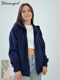여자 후드 땀 촬영 셔츠 스트림 걸이 지퍼 가을 겨울 캐주얼 코트 재킷을위한 면화 된 까마귀 231215