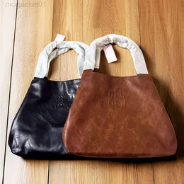 24SS Designer Miui Miui Bag Miumius New Home Big Bag Tote Double Shoulder Large Capacity Bag Tote Bag Hobo One Shoulder Portable Underarm Women's Bag