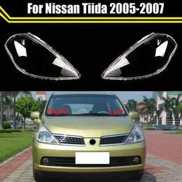 Front Car Bright Head Light Shade Caps 헤드 램프 램프 표지 유리 유리 갓 헤드 라이트 렌즈 Nissan Tiida 2005 2006 2007