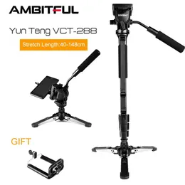 Supporti Yunteng VCT288 Monopiede per fotocamera + Testa panoramica fluida + Supporto per monopiede per Canon Nikon e TUTTE le DSLR con attacco da 1/4 "Spedizione gratuita