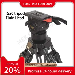 Аксессуары для штатива Teris TS50 с жидкостной головкой 75 мм, 5 кг, полезная нагрузка для штатива, бесплатная доставка DHL EMS UPS FED